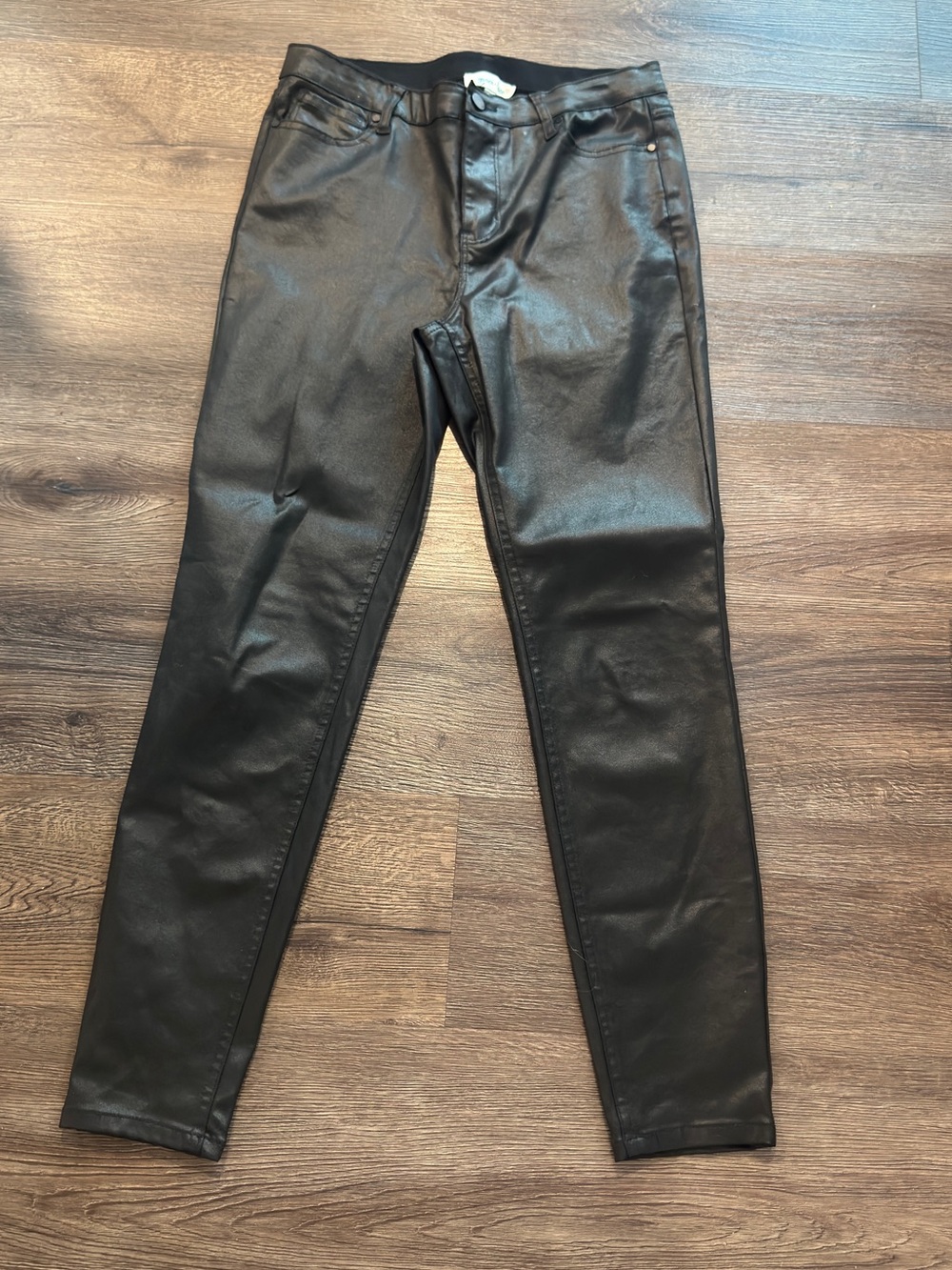 Grace & Lace Faux Leather Skinny Jeans - Black Sz 10